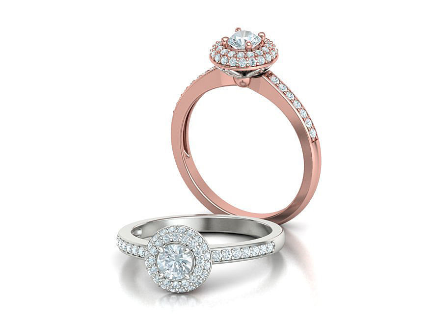 Round Halo Collection Stud Earrings and Ring _31