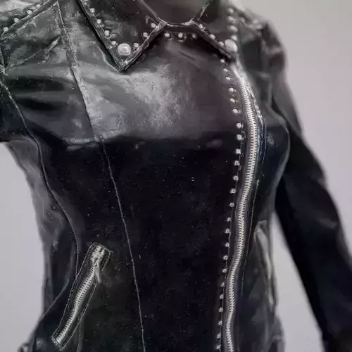 Shiny Blue Skirt and Jacket Low-poly 3D model