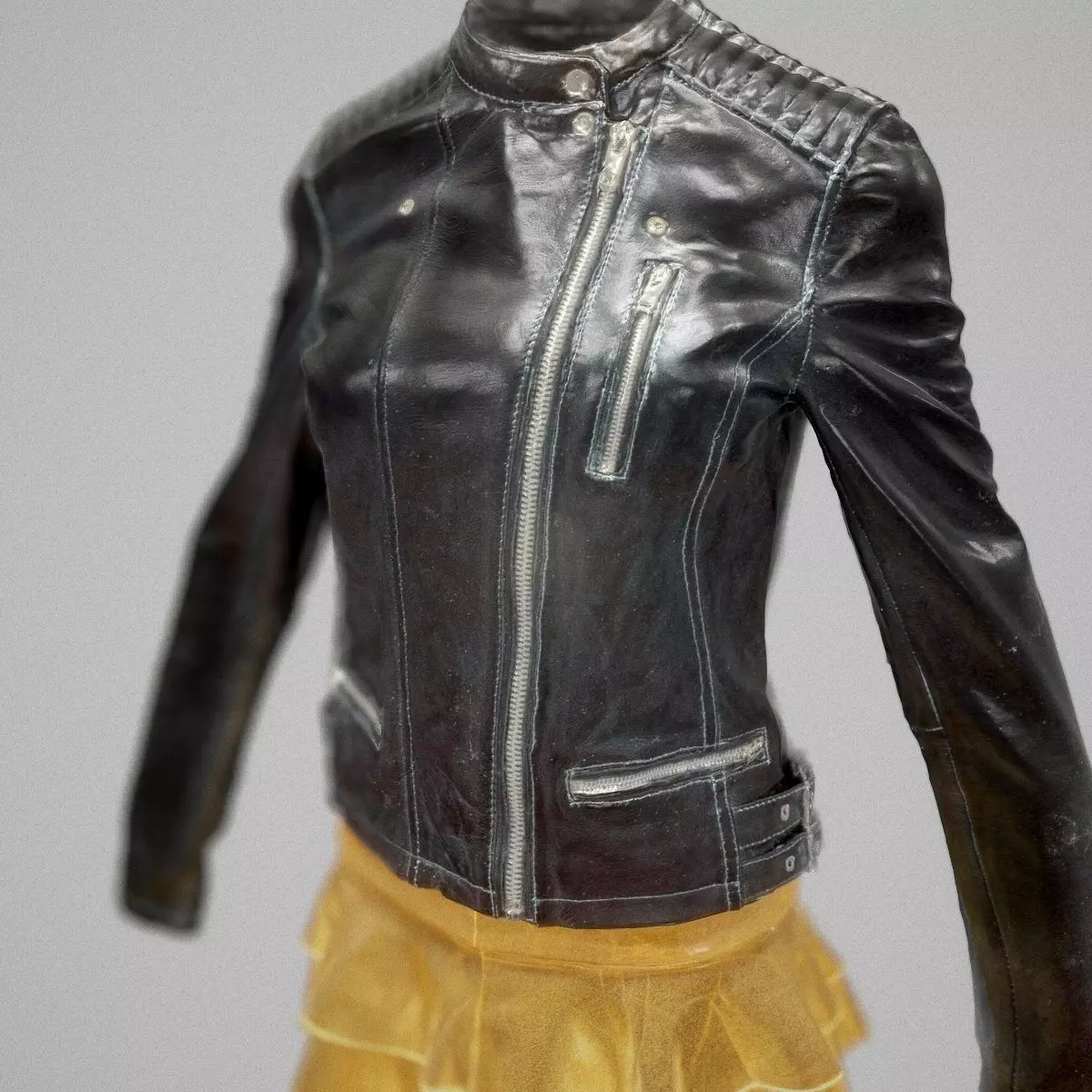 Golden Skirt and Leather Jacket Low-poly 3D model