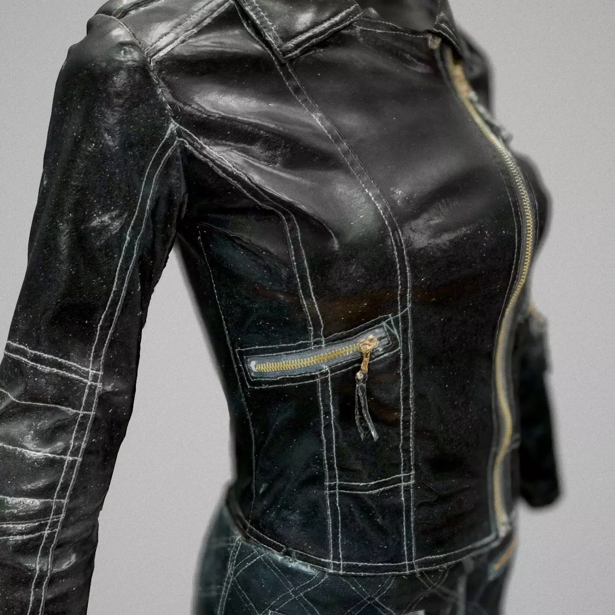 Leather Skirt and Jacket Low-poly 3D model