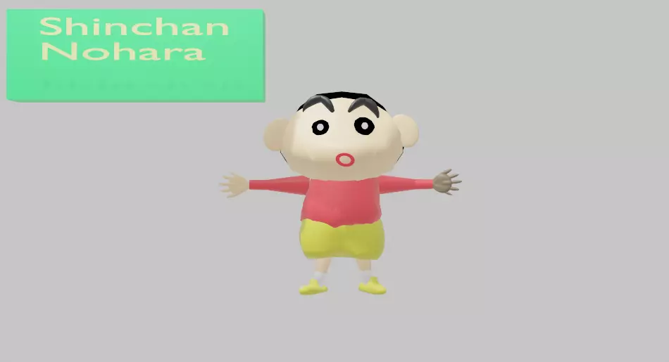 Shinchan cartoon character Low-poly 3D model