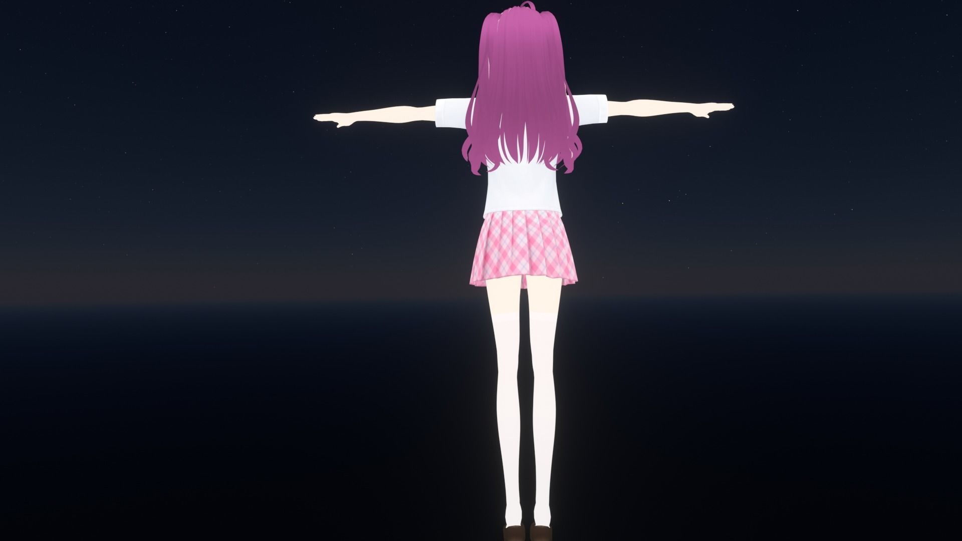 cute anime girl character - Yuri Low-poly 3D model_5