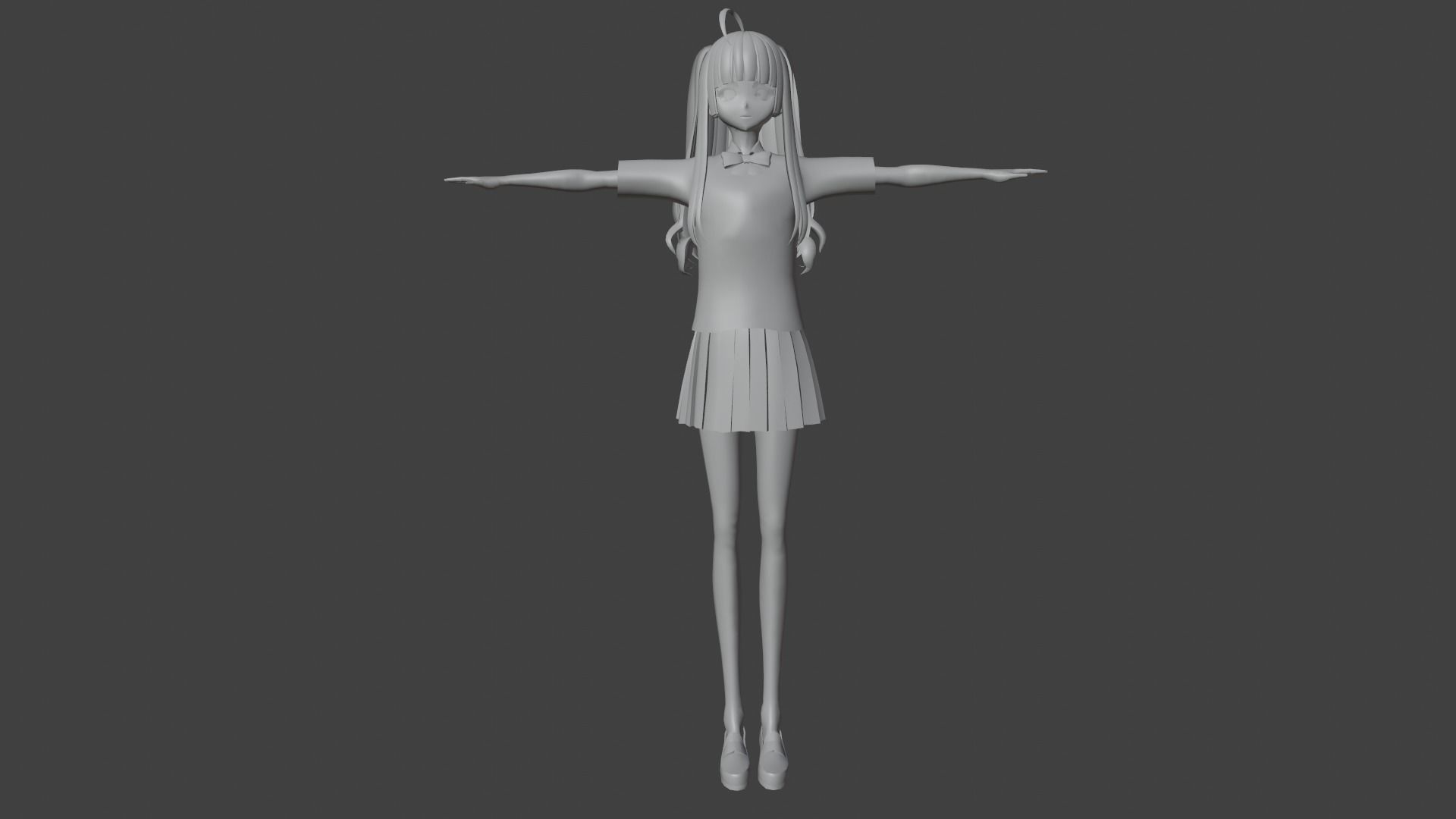 cute anime girl character - Yuri Low-poly 3D model_6