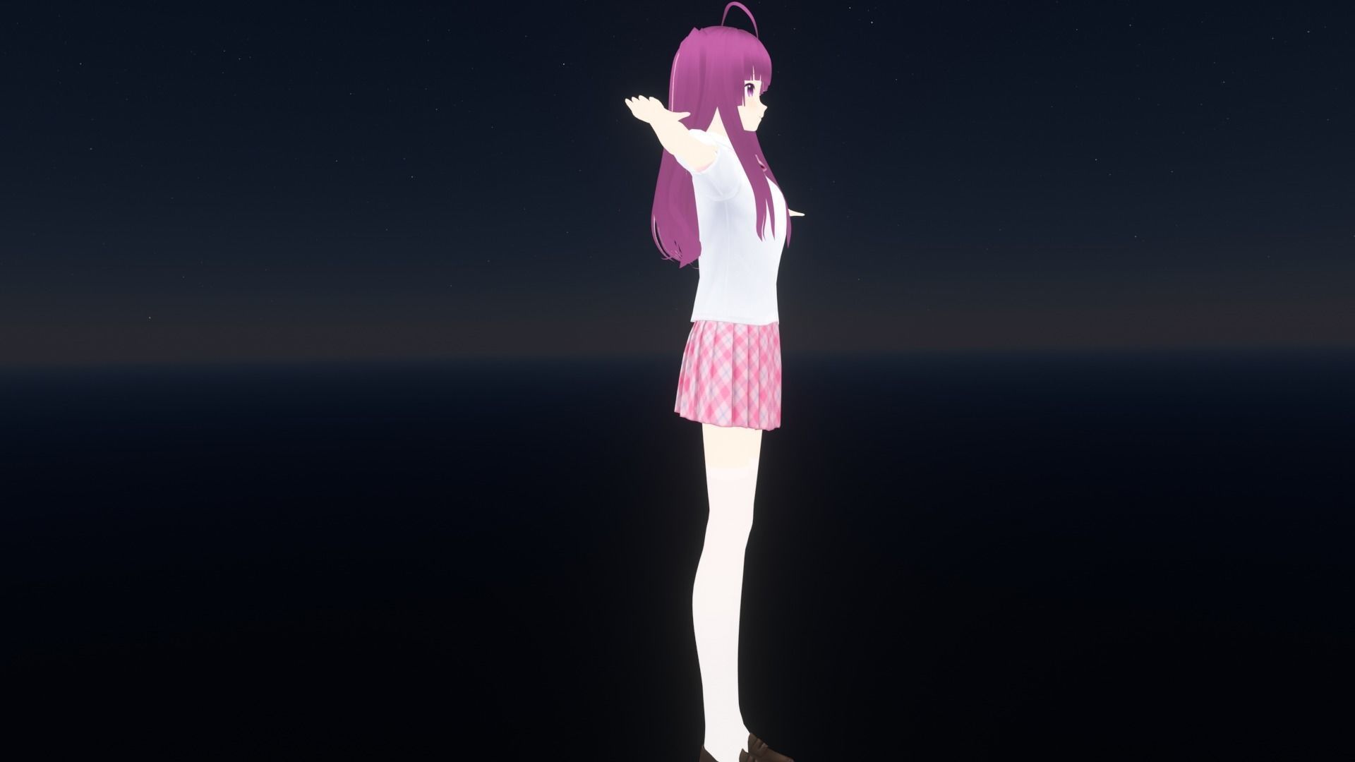 cute anime girl character - Yuri Low-poly 3D model_4