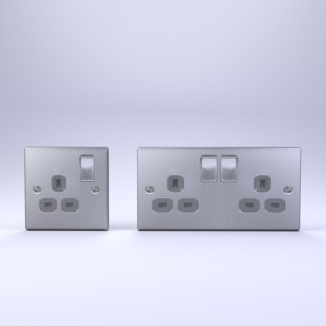 Socket LOW POLY two electrical sockets Low-poly 3D model_2