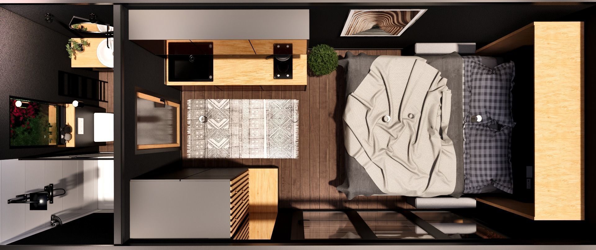 Tiny House TIMO on 15m2 3D model_7