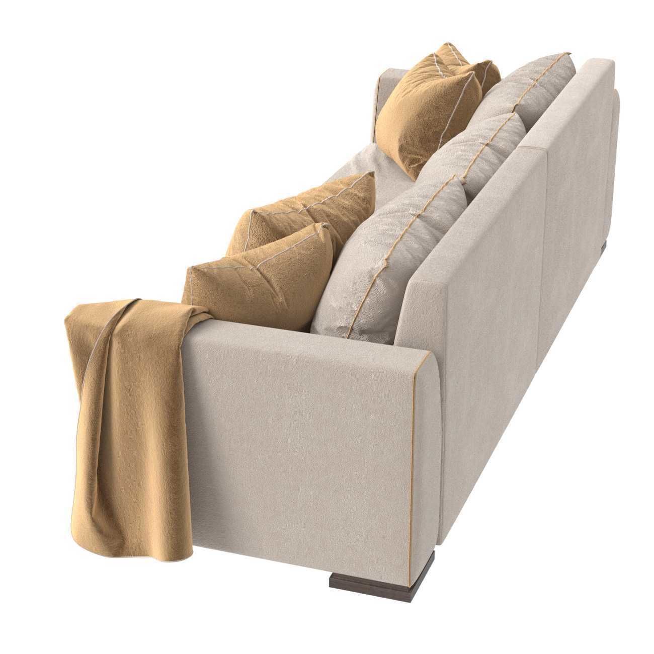 Custom three seat sofa in beige upholstery 3D model_3