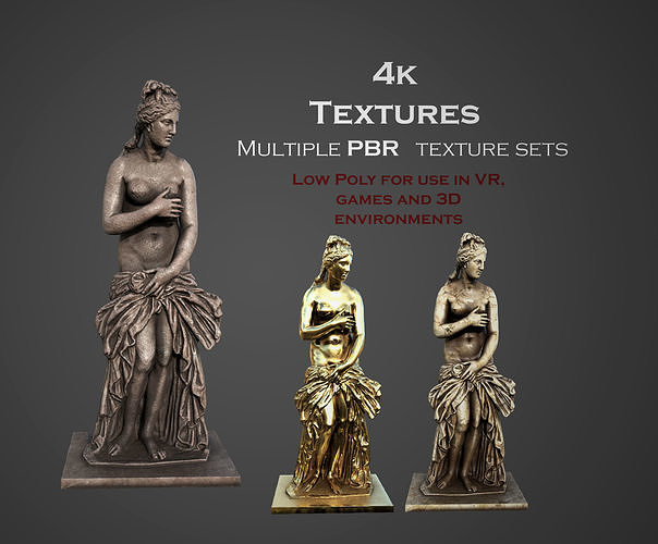 Statue of Aphrodite 2 Low-poly 3D model