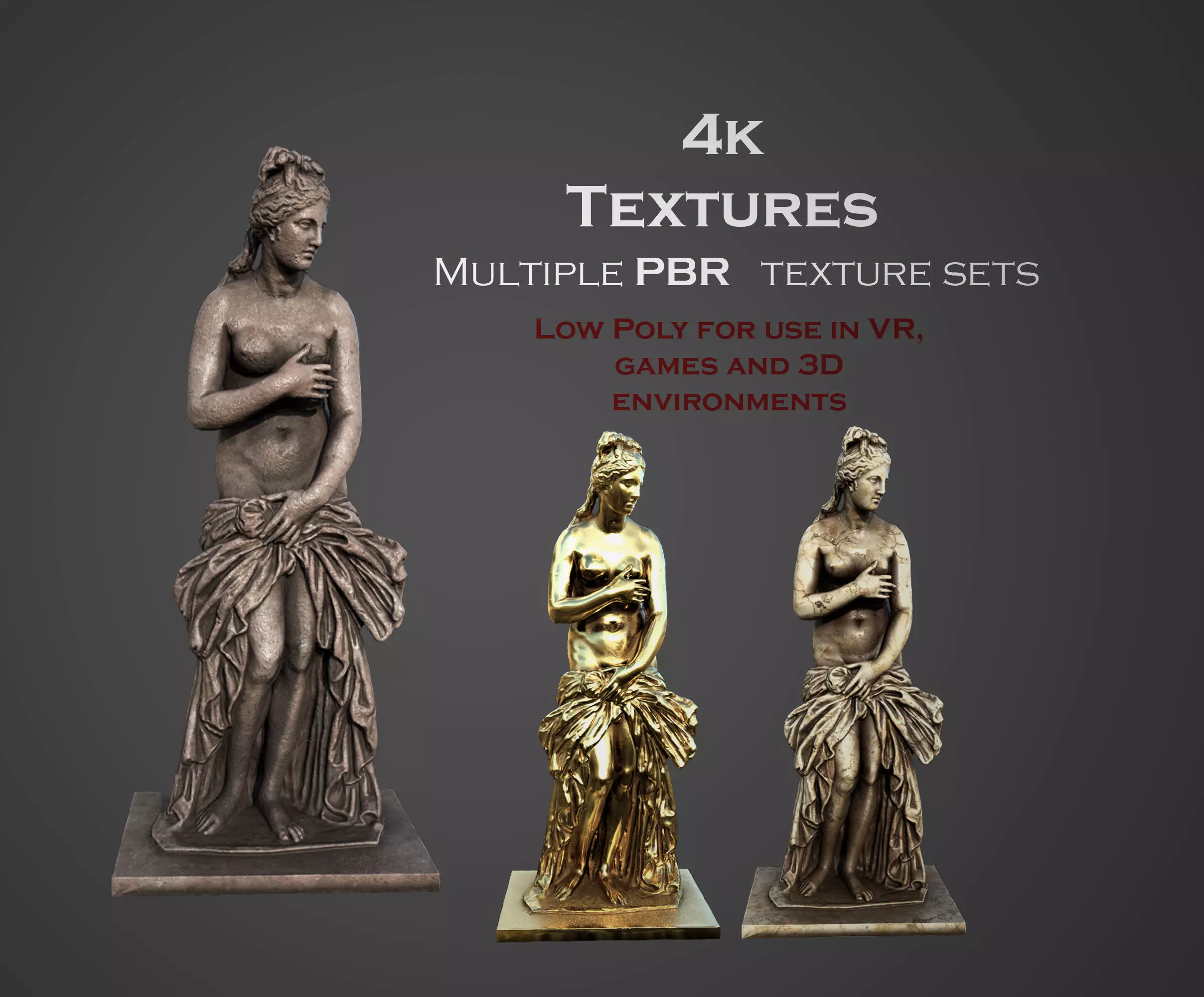 Statue of Aphrodite 2 Low-poly 3D model_0