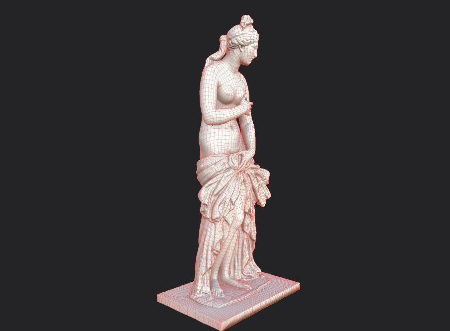Statue of Aphrodite 2 Low-poly 3D model_32