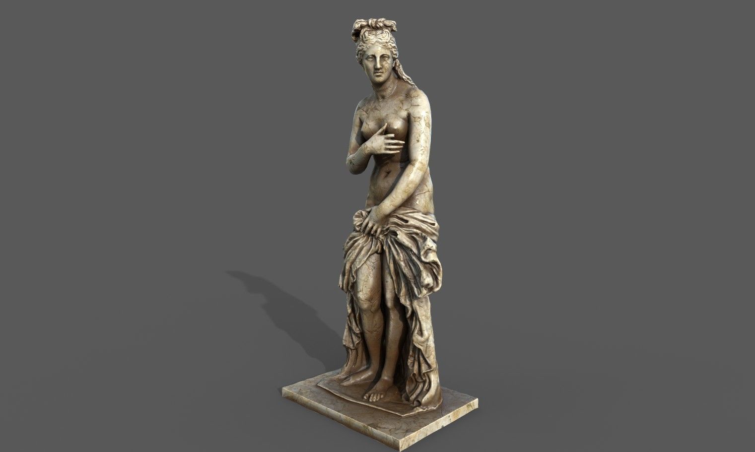 Statue of Aphrodite 2 Low-poly 3D model_11