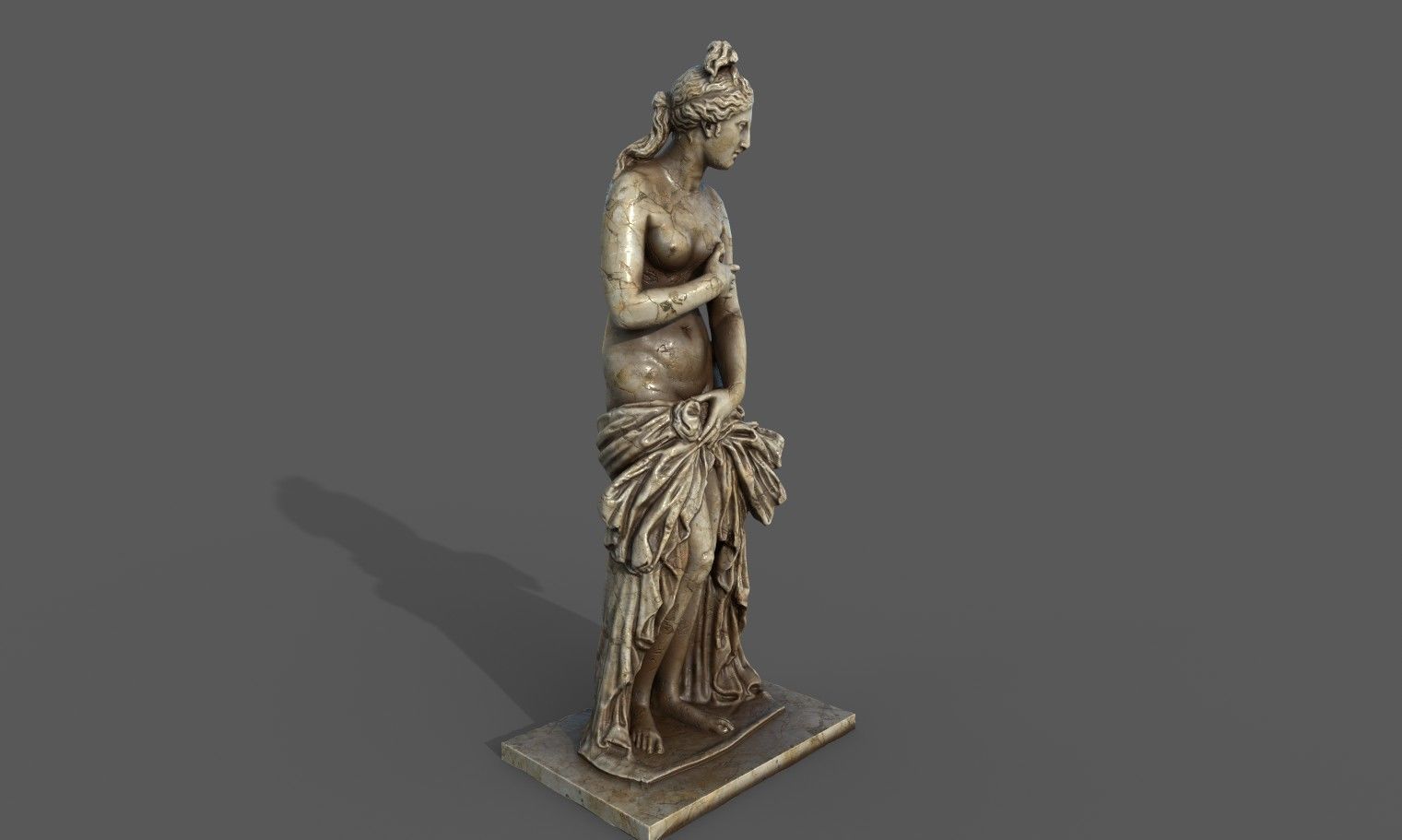 Statue of Aphrodite 2 Low-poly 3D model_9