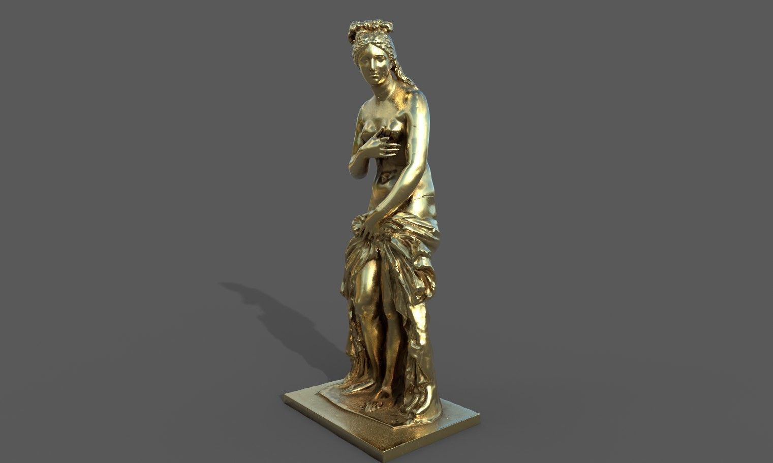 Statue of Aphrodite 2 Low-poly 3D model_26