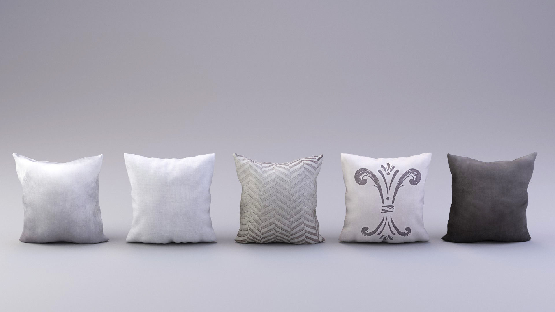 Pillow Set 2 throw pillows 3D model_2