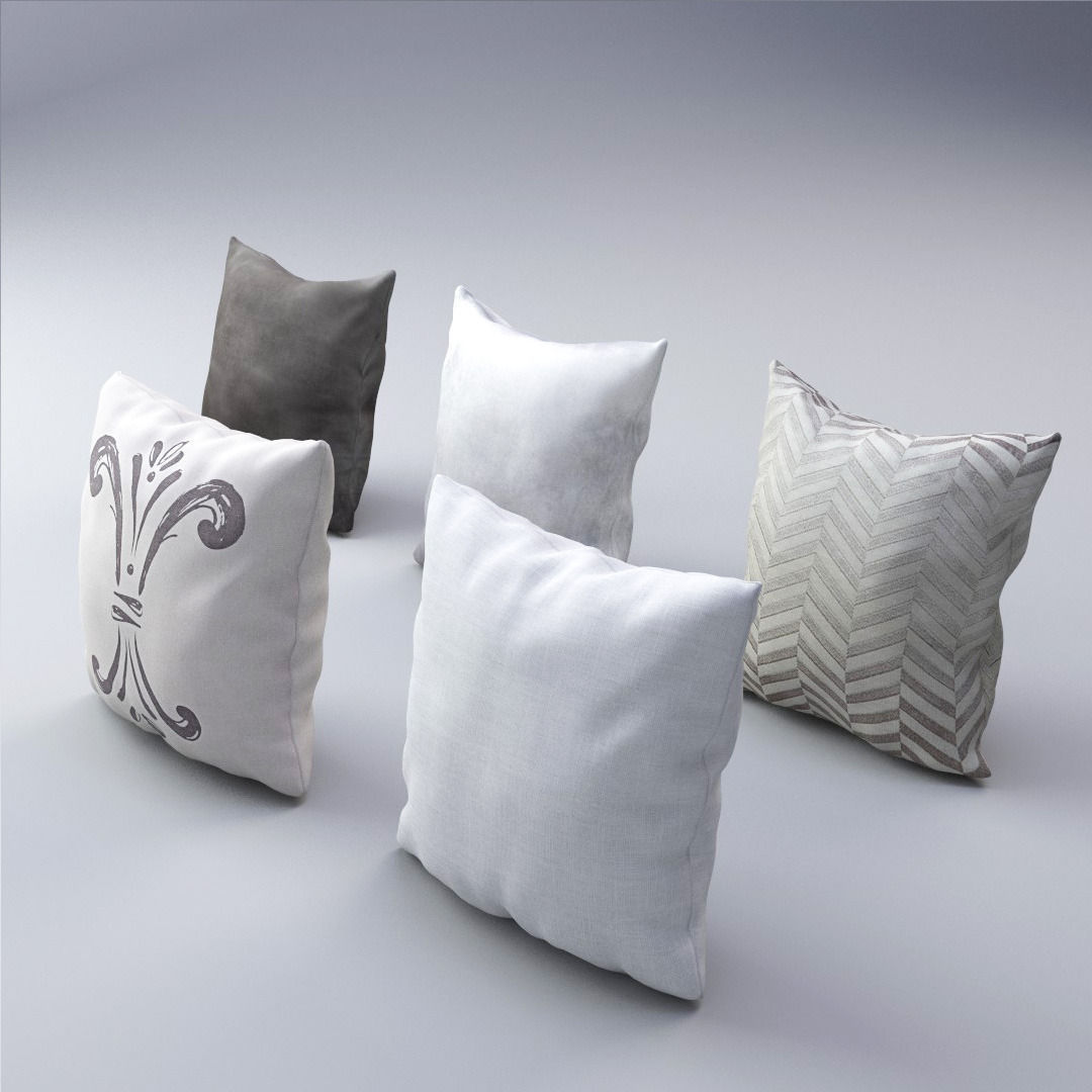 Pillow Set 2 throw pillows 3D model_1