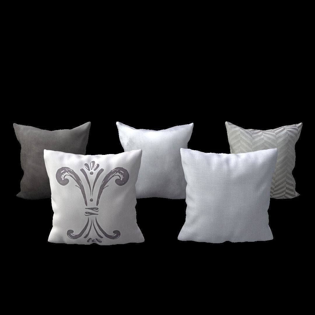 Pillow Set 2 throw pillows 3D model_4