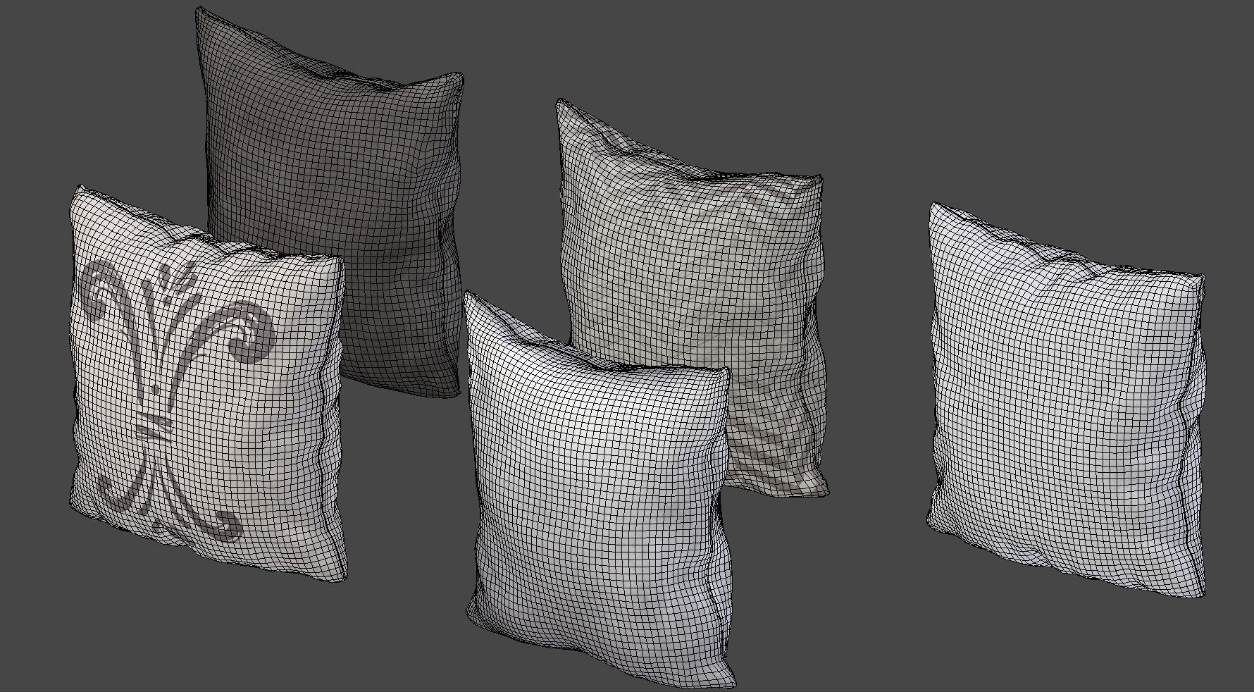Pillow Set 2 throw pillows 3D model_9