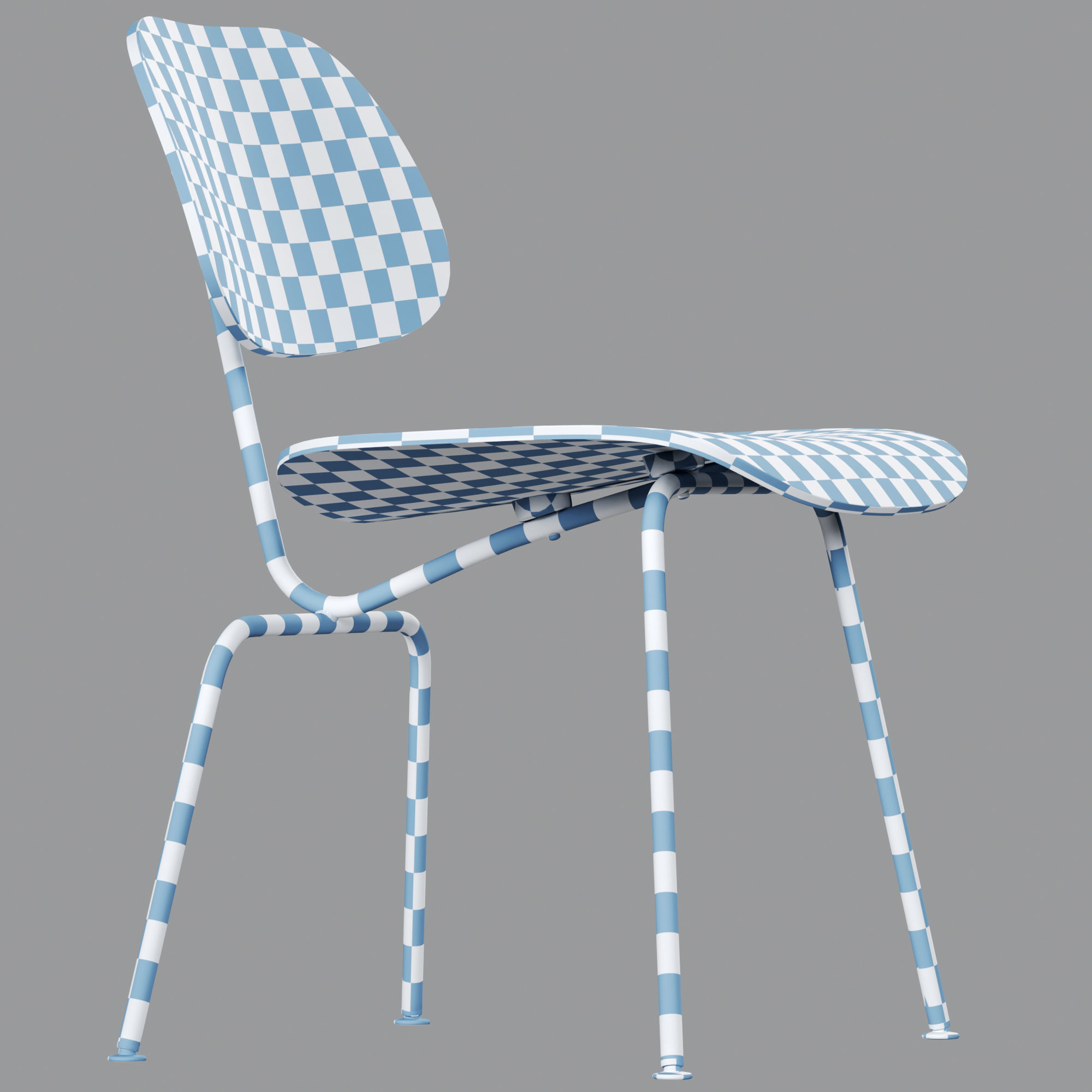 Vitra Plywood Dining Chair Metal DCM 3D model_5