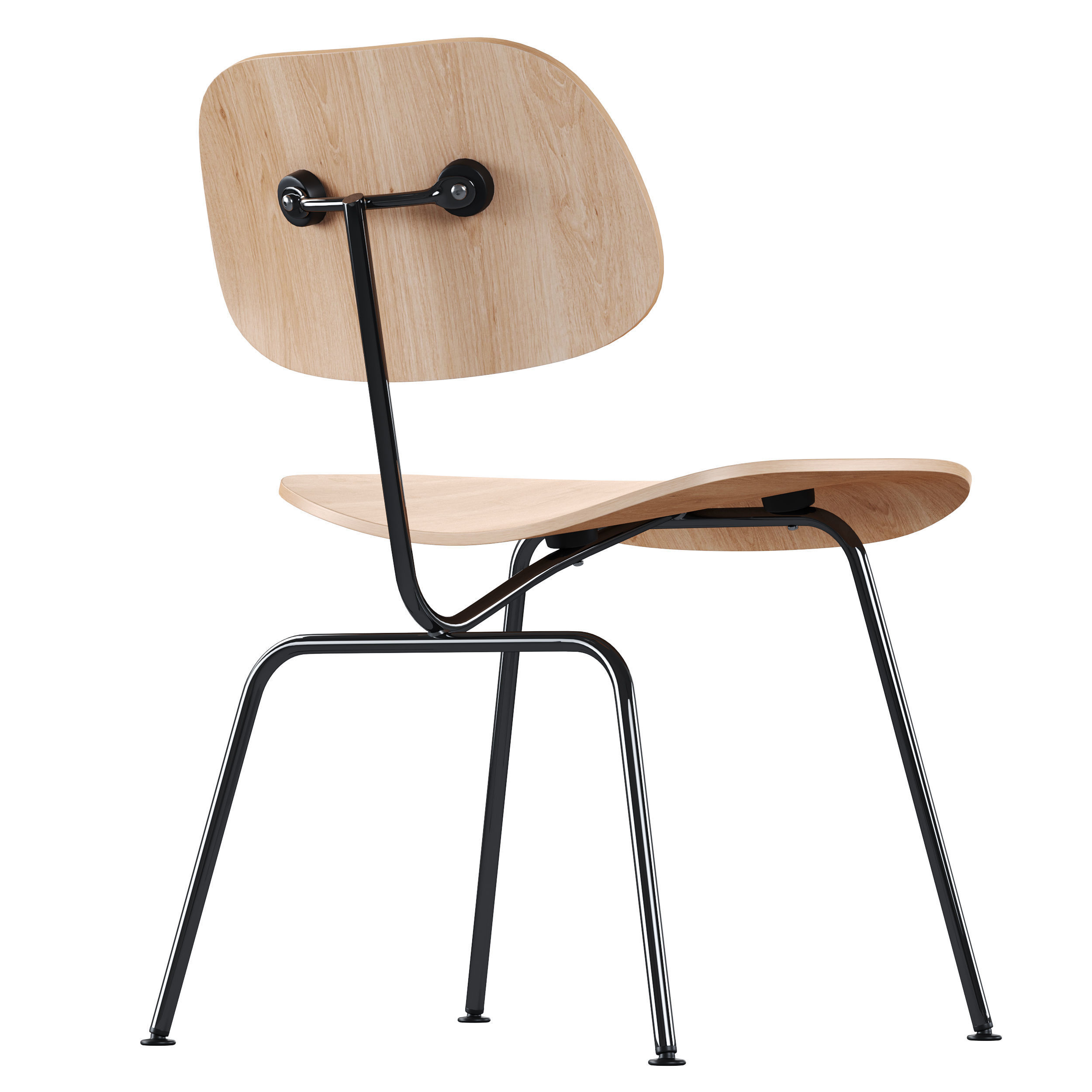 Vitra Plywood Dining Chair Metal DCM 3D model_1