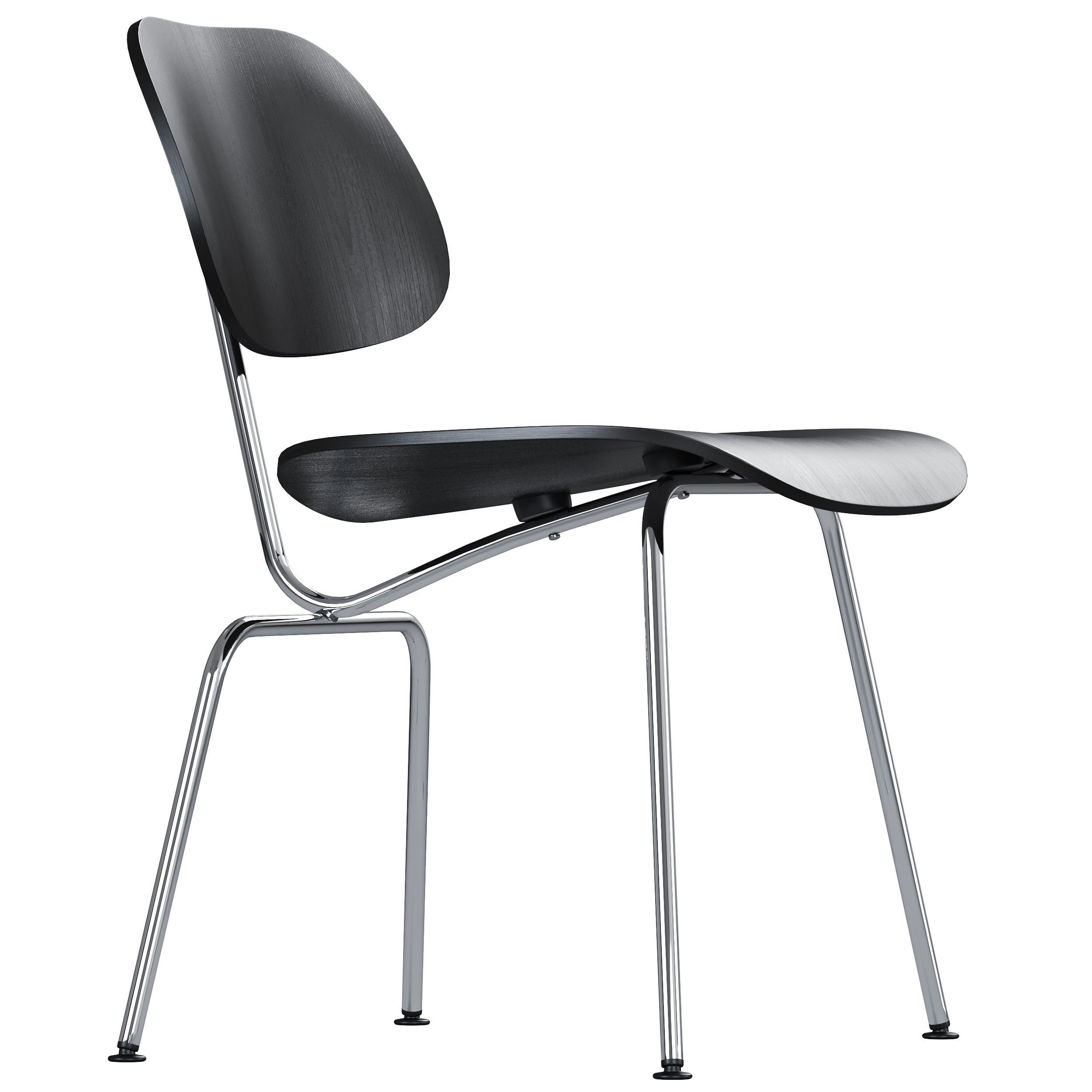 Vitra Plywood Dining Chair Metal DCM 3D model_2