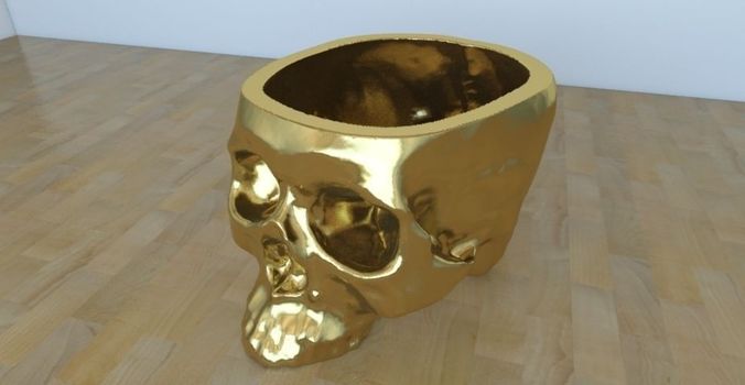 skull plantpot Free 3D print model