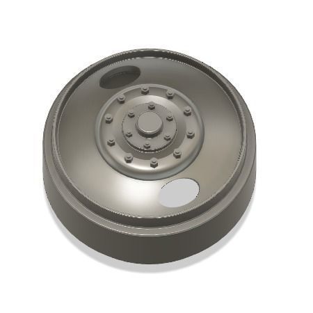 Printable 2-hole front and rear truck wheels with tires 3D print model_11