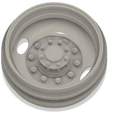 Printable 2-hole front and rear truck wheels with tires 3D print model_5