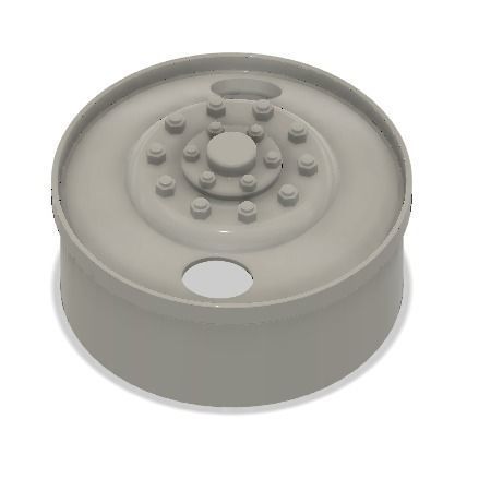 Printable 2-hole front and rear truck wheels with tires 3D print model_1