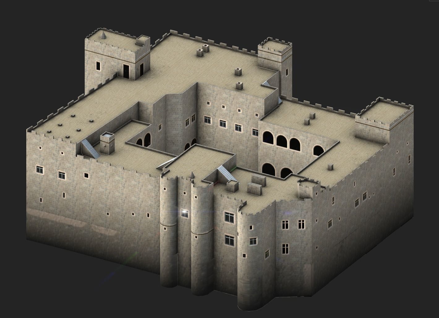 Palace of the Grand Master of the Knights of Rhodes Low-poly 3D model_7