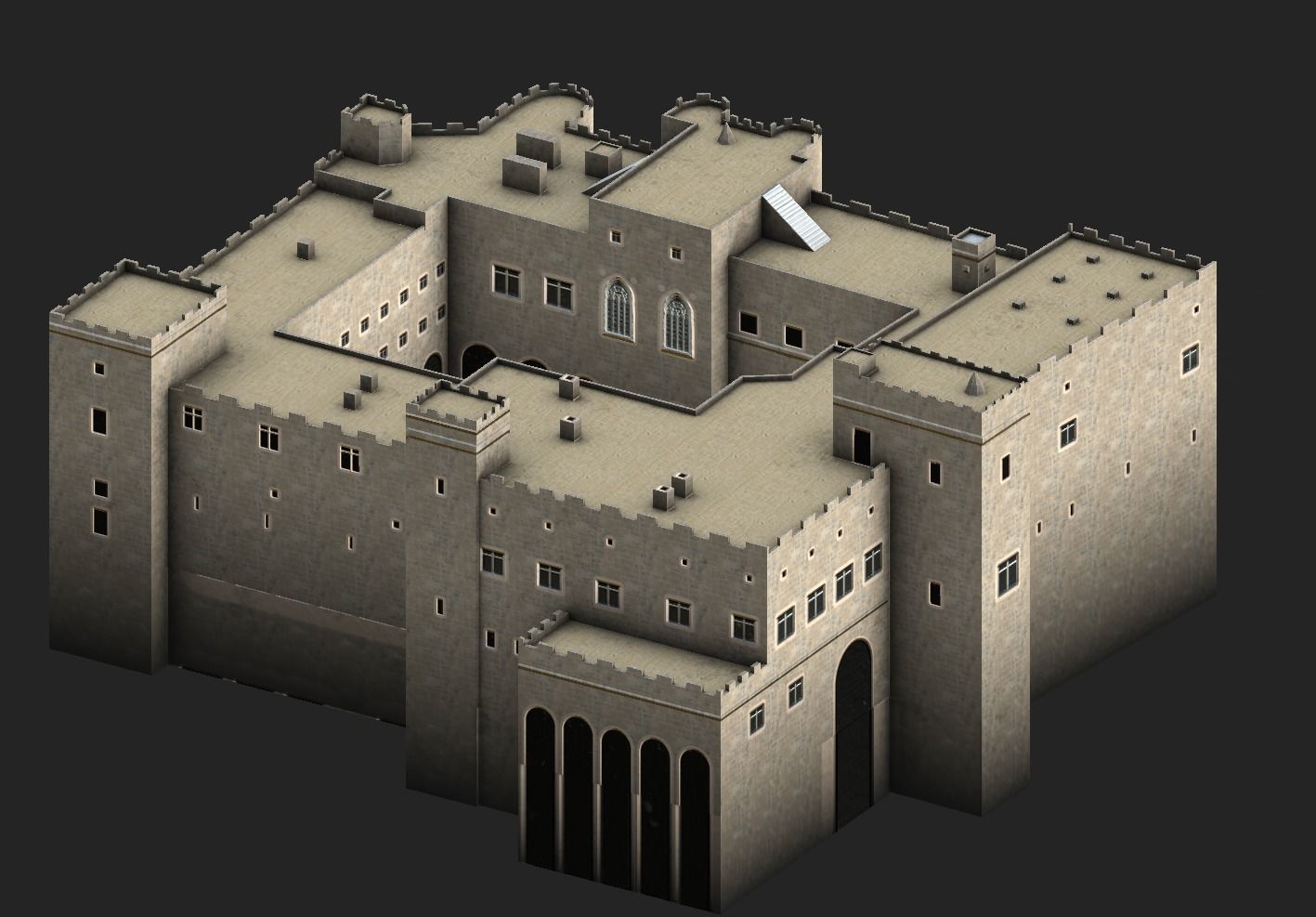 Palace of the Grand Master of the Knights of Rhodes Low-poly 3D model_5
