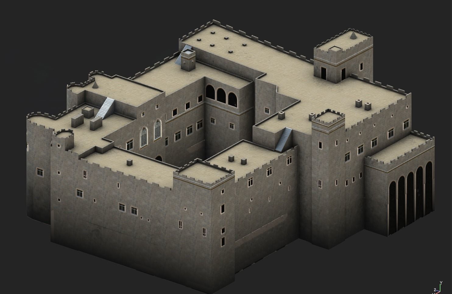 Palace of the Grand Master of the Knights of Rhodes Low-poly 3D model_6