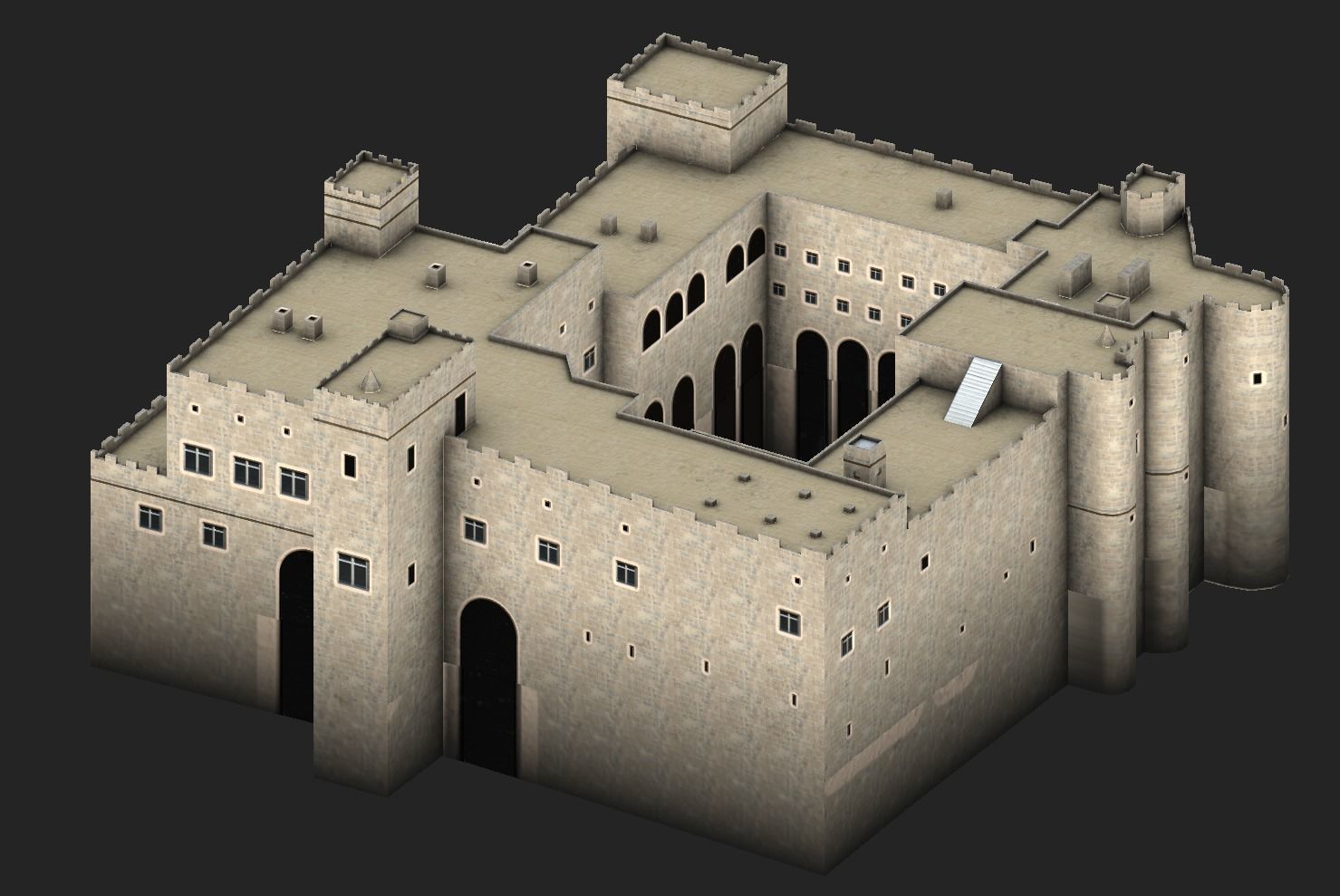 Palace of the Grand Master of the Knights of Rhodes Low-poly 3D model_10
