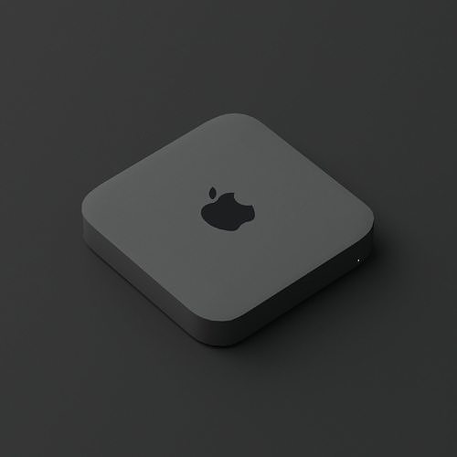 Apple mac mini Dark grey Low-poly 3D model