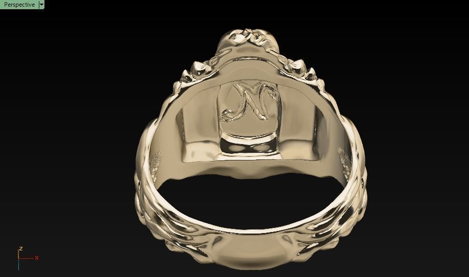 lion ring 3D print model_10
