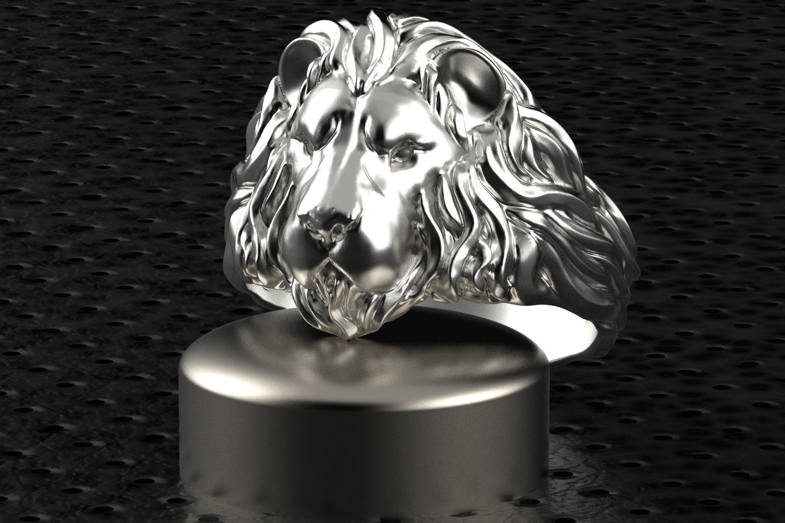 lion ring 3D print model_1