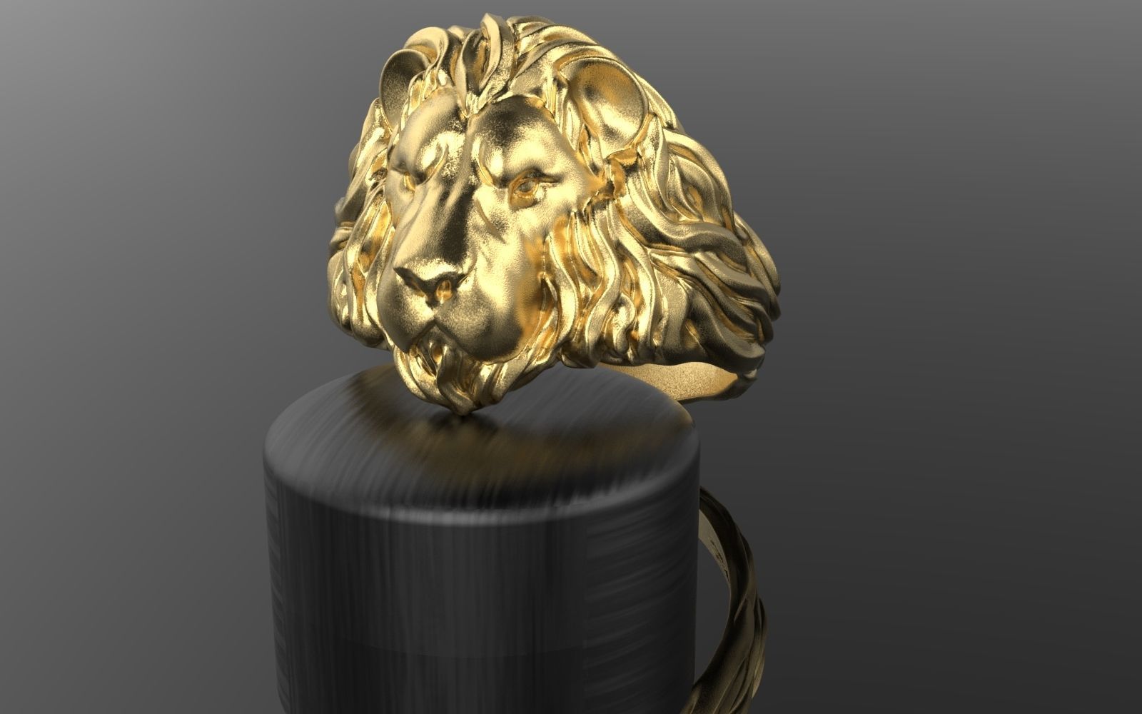 lion ring 3D print model_4