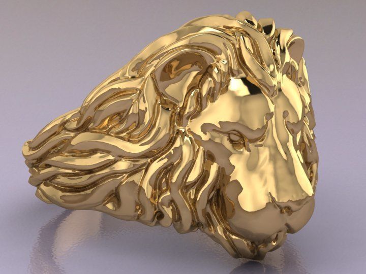 lion ring 3D print model_8