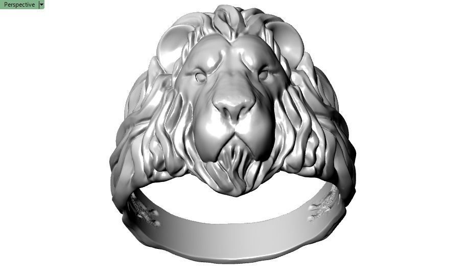 lion ring 3D print model_17