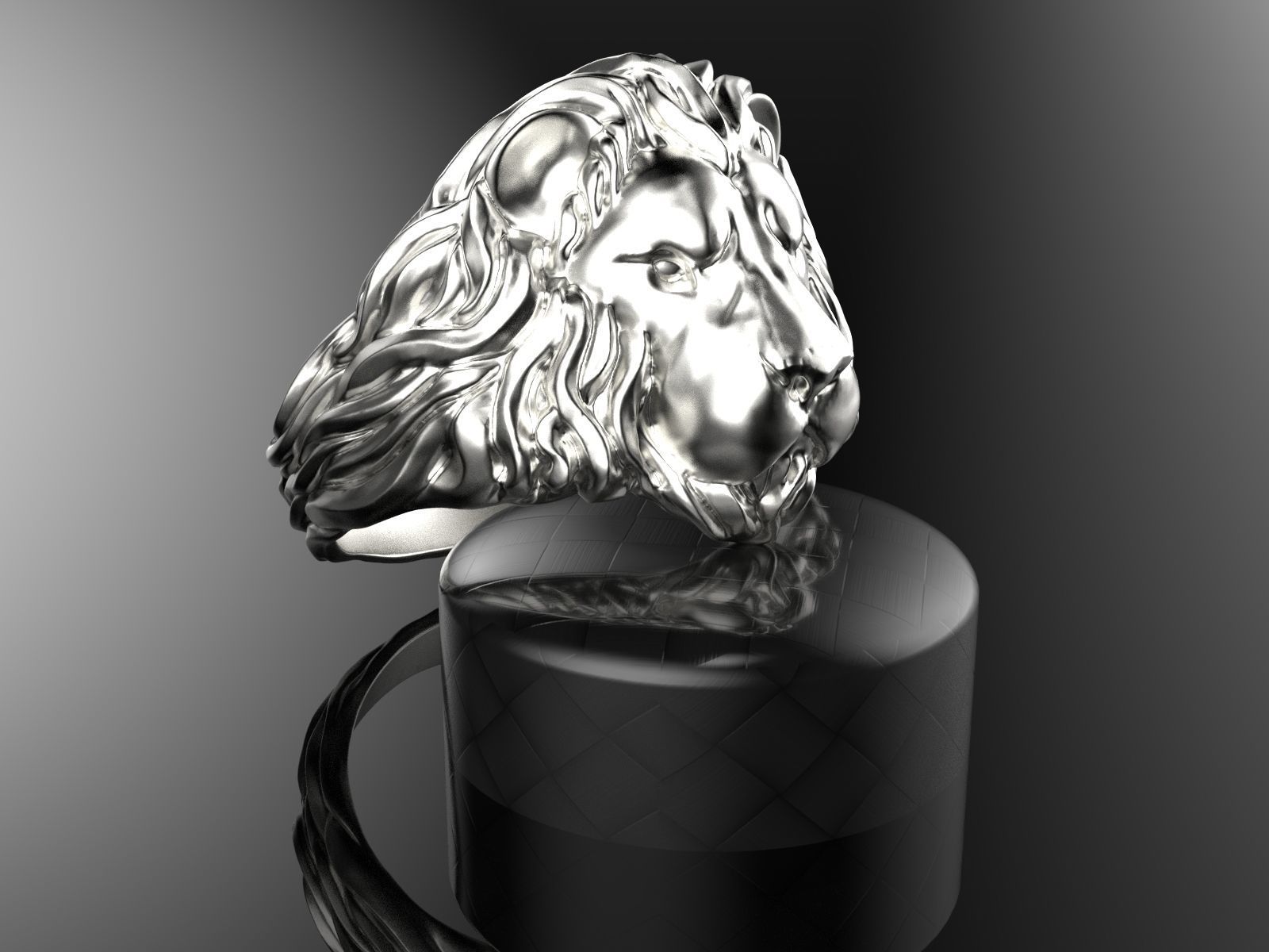 lion ring 3D print model_7