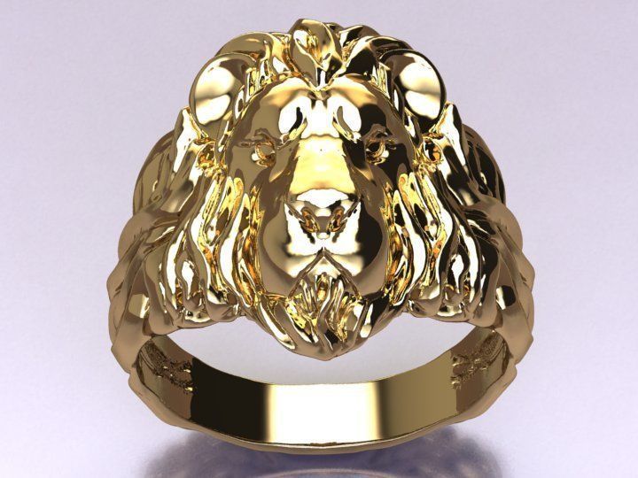 lion ring 3D print model_3