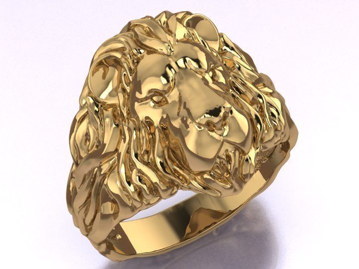 lion ring 3D print model_2