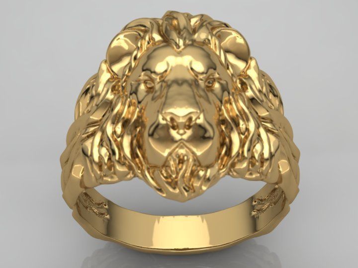 lion ring 3D print model_5