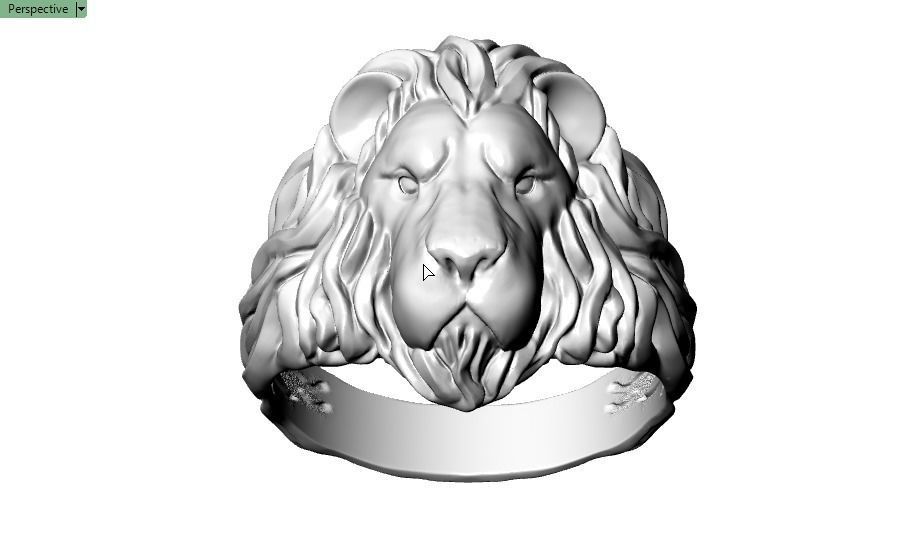 lion ring 3D print model_12