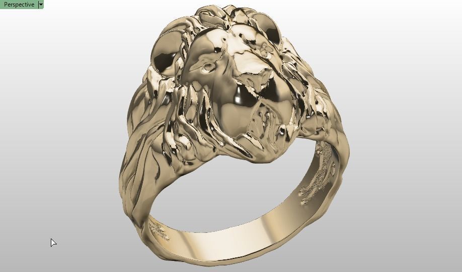 lion ring 3D print model_13