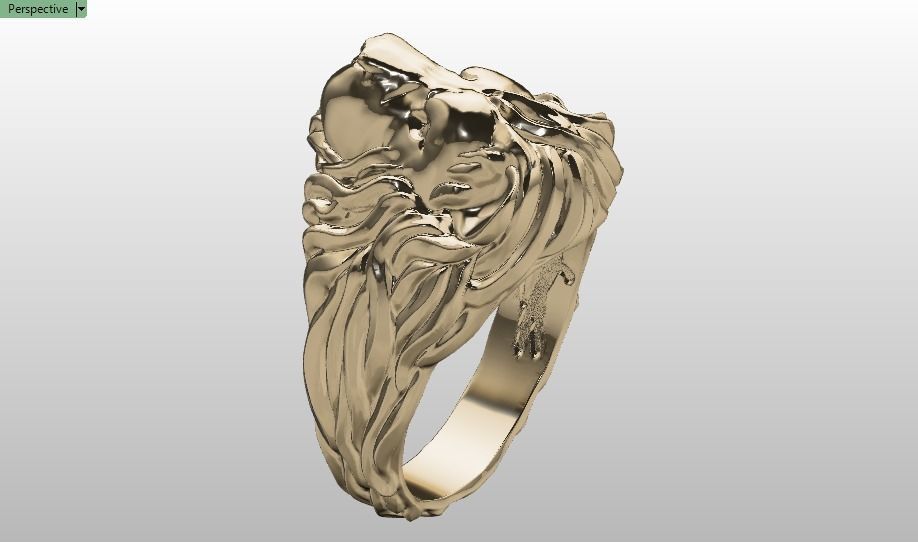 lion ring 3D print model_14