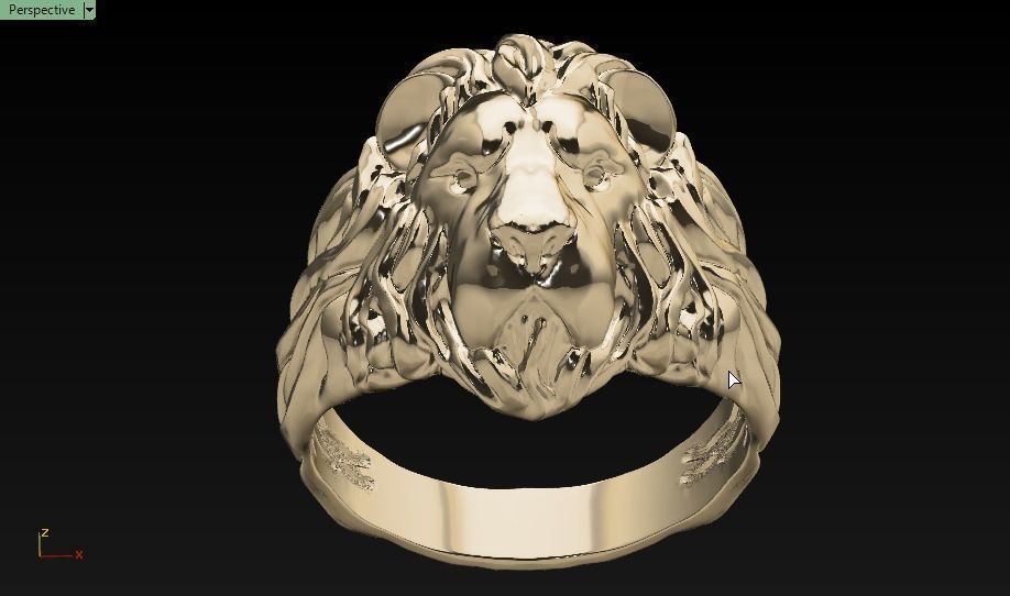 lion ring 3D print model_11