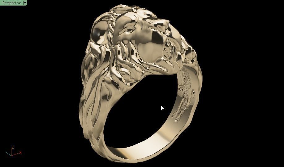 lion ring 3D print model_22