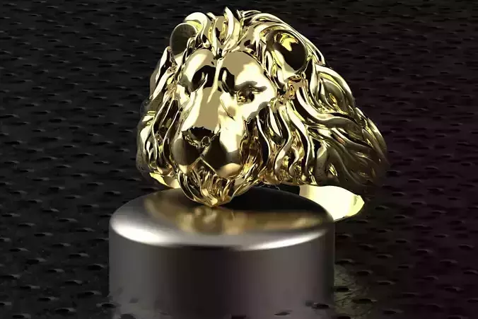 lion ring 3D print model lion ring 3D print model