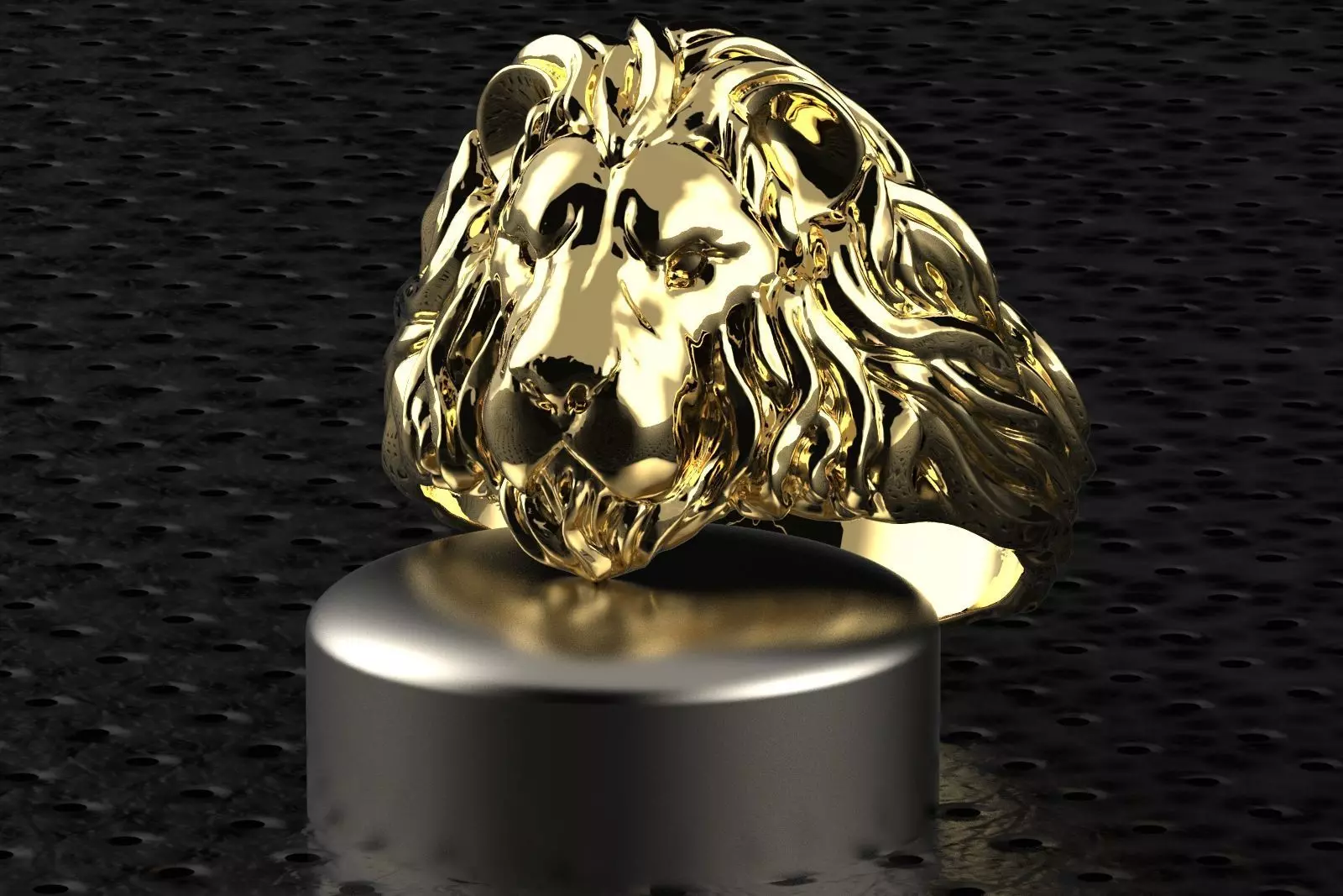 lion ring 3D print model_0