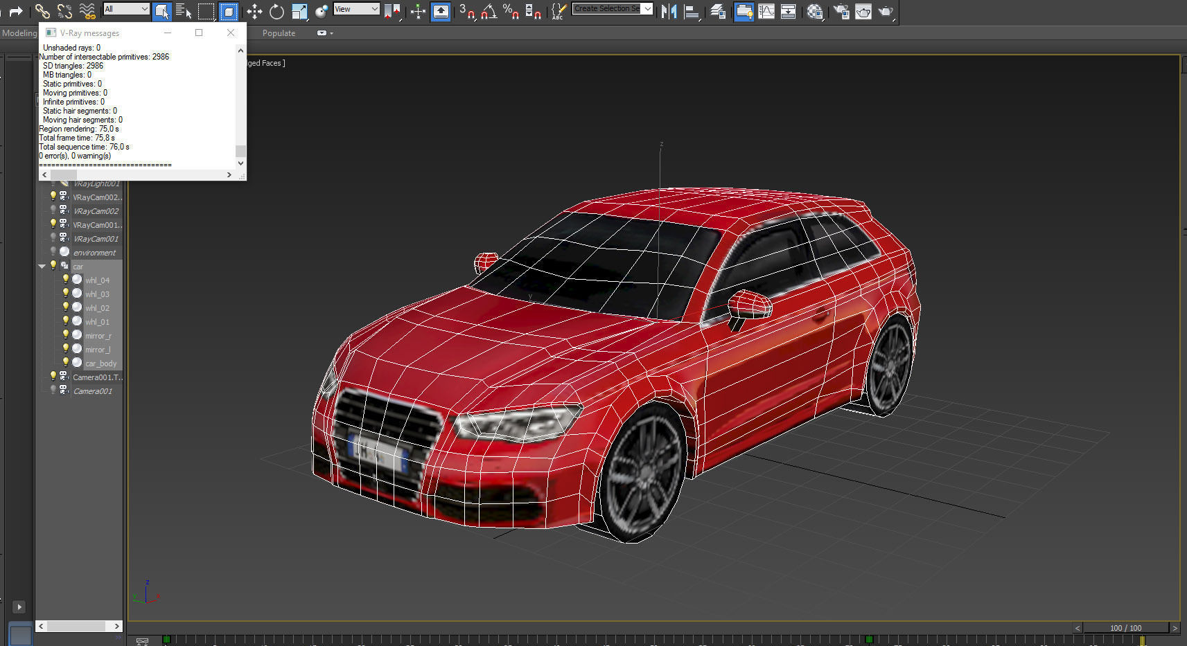 German sports hatchback  Low-poly 3D model_6